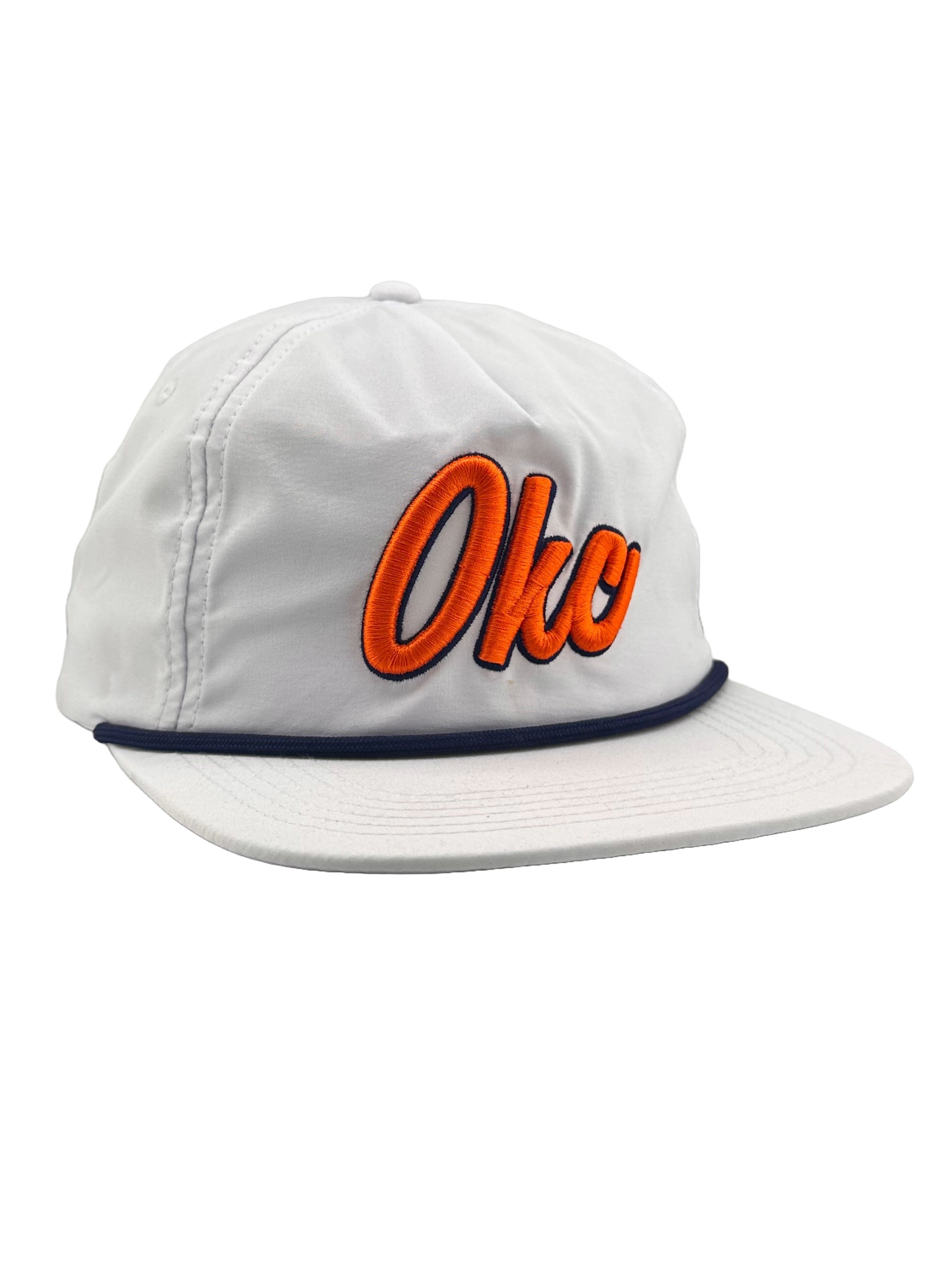 OKC Orange & Navy Puff Stitch Snapback Opolis Clothing