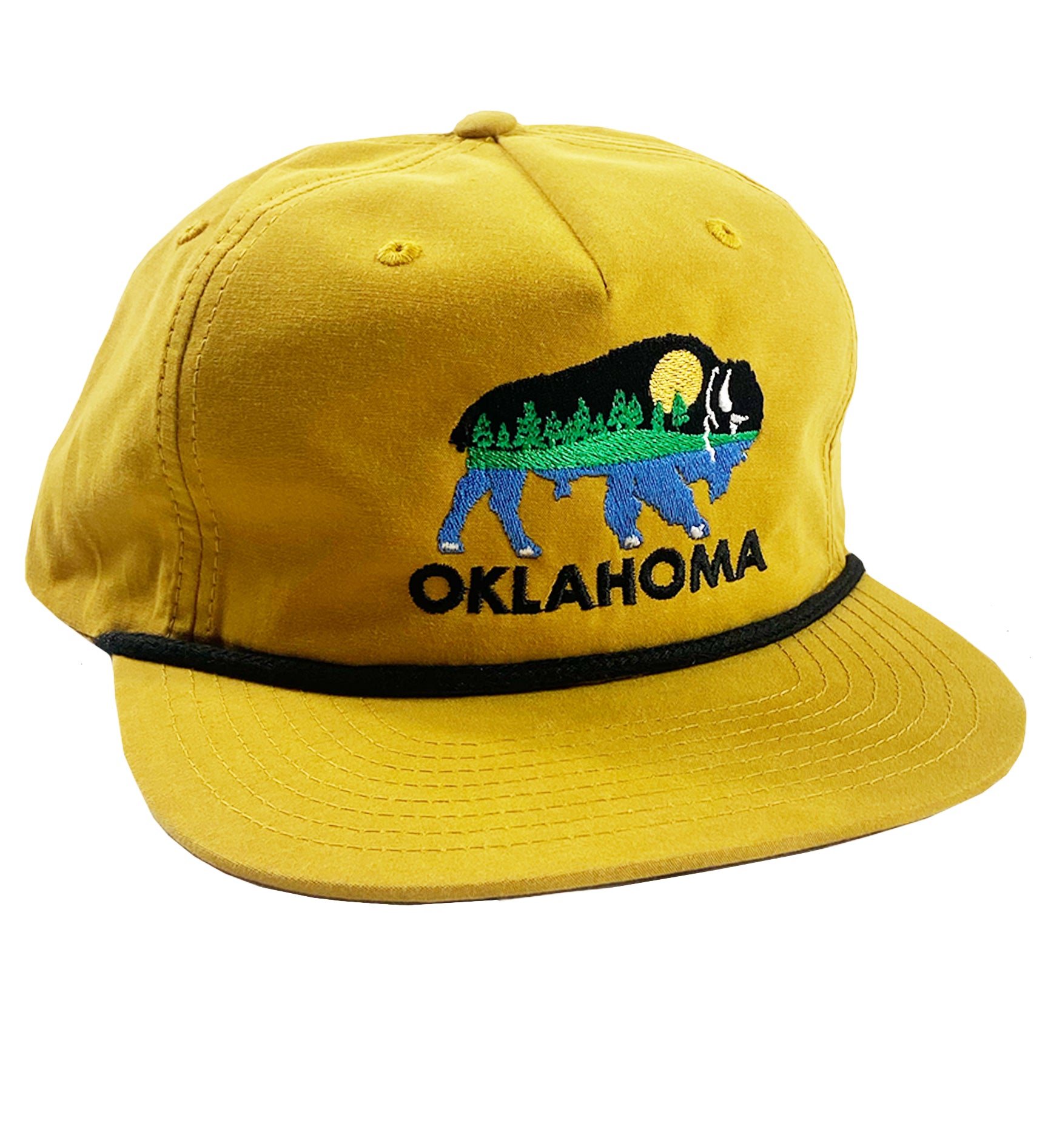 Oklahoma Buffalo Landscape Vintage Rope SnapBack Classic – Opolis Clothing