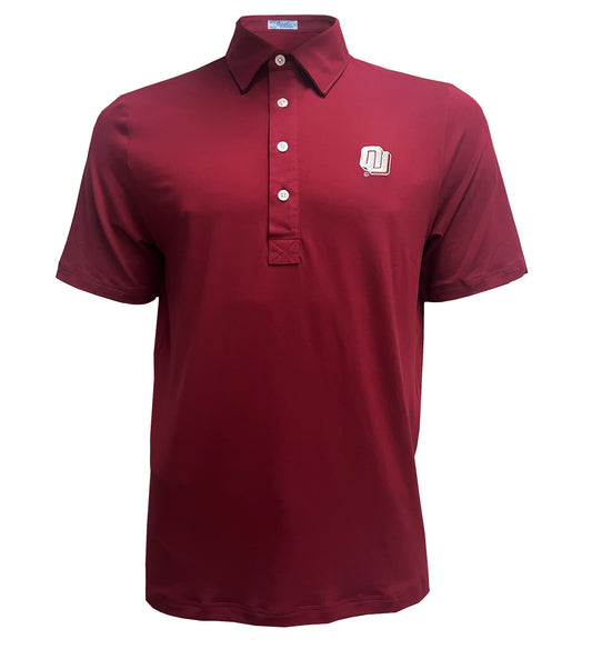 Old School OU Performance Crimson Polo