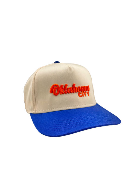 Two-Tone Puff Script OKC Hat