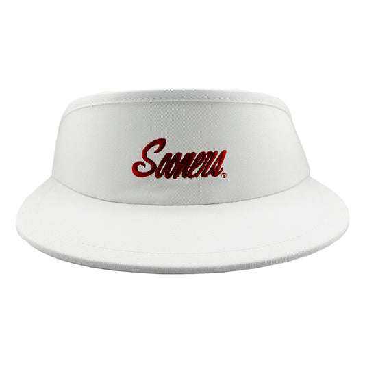 Sooners Script White Clubhouse Visor